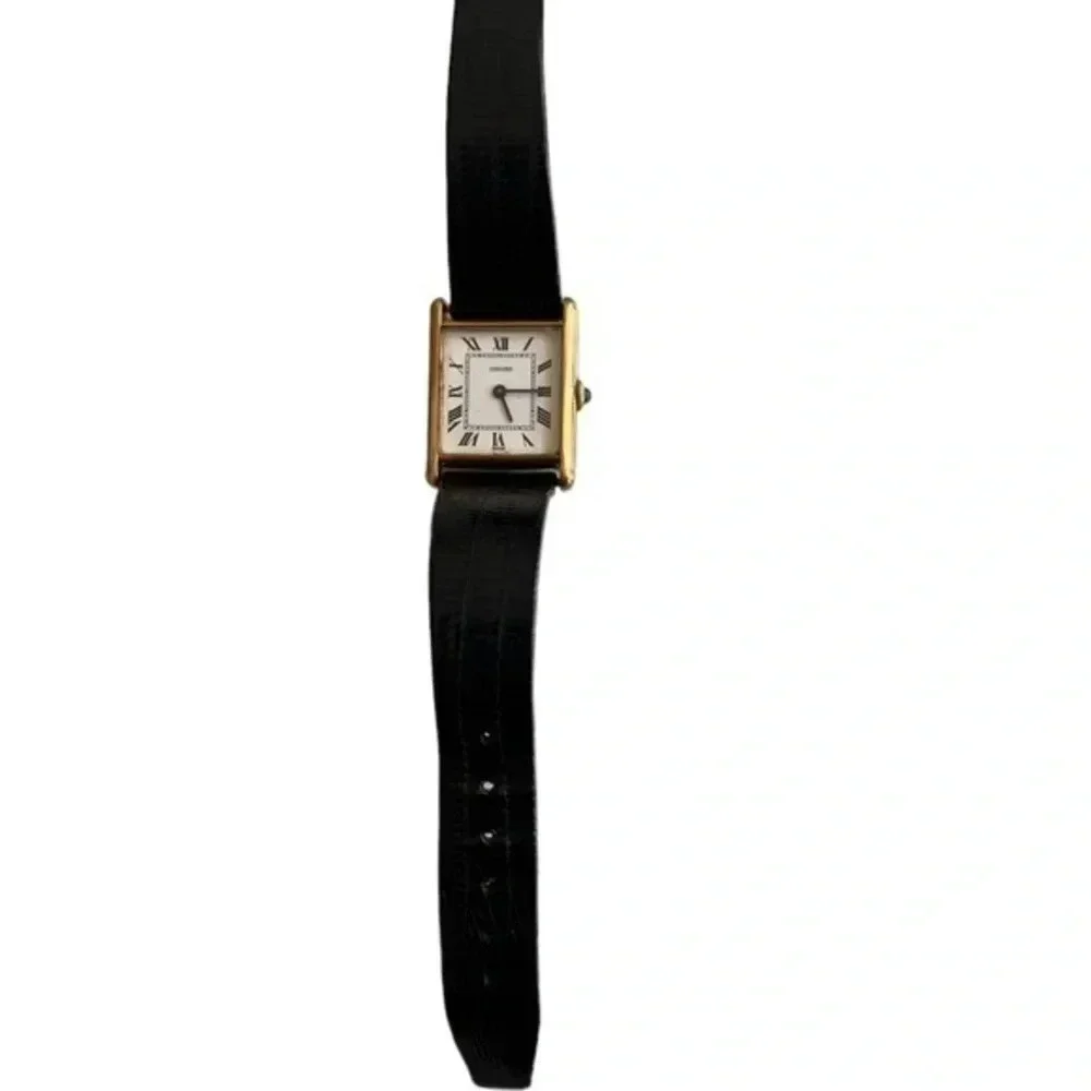 Concord Vintage Mens Tank Watch Alligator Strap Unisex‎